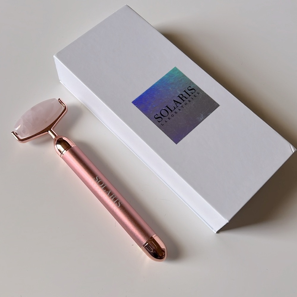Solaris Laboratories NY Vibrating Rose Quartz Roller, Pink, New in Box
